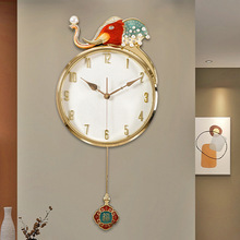 家用时尚挂钟客厅钟表创意轻奢挂墙时钟现代石英钟新中式静音表