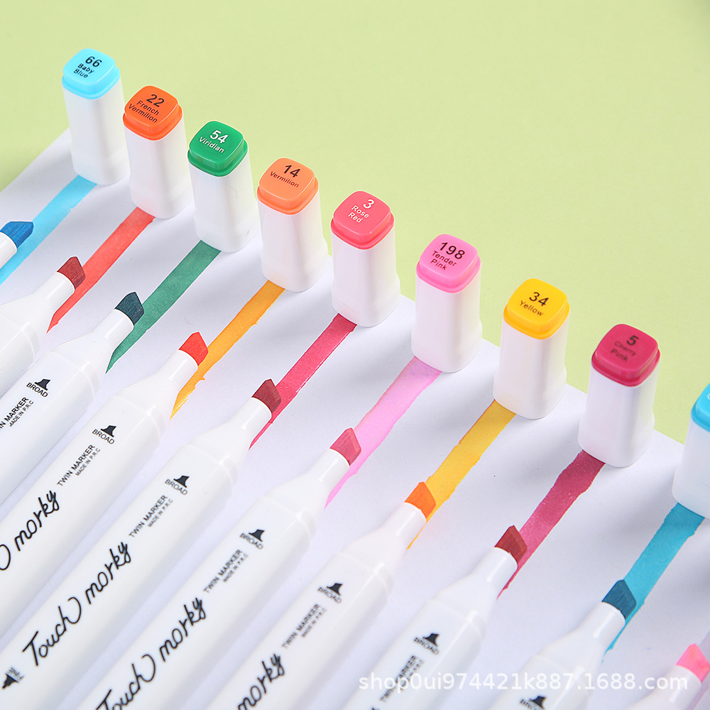 双头彩色touch马克笔套装油性12 24 36 48色儿童画画工具学生画笔