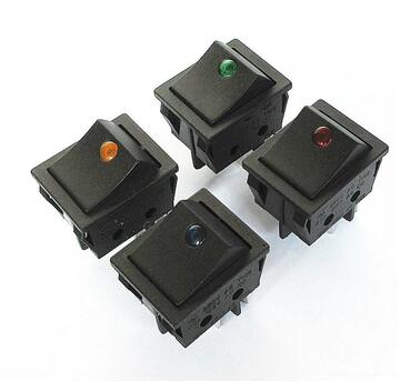 船型开关kcd4四脚两档猫眼船型带灯开关