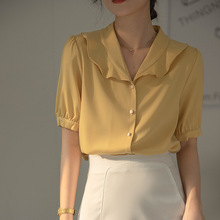 2024实拍新款夏季法式气质白衬衫女设计感小众别致高级感上衣衬衣