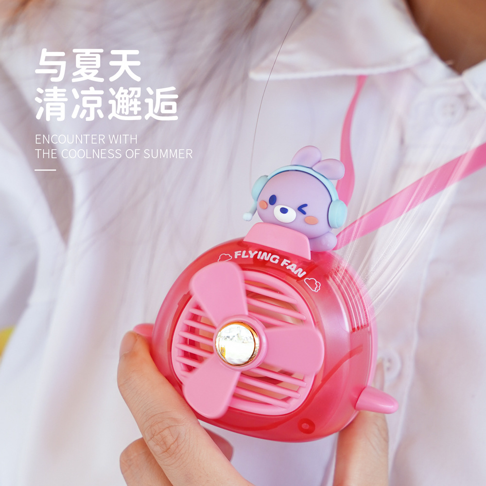 Cute Pet Pilot Leaf-Free Halter Fan Usb Charging Student Outdoor Portable Handheld Wind Gift Fan