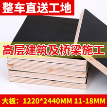 1220*2440工地用建筑模板包装箱板覆黑膜多层胶合板木胶板材