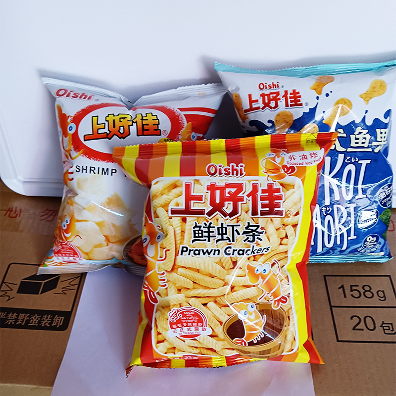 特价上好佳洋葱圈鲜虾条大包装日式鱼果薯片虾片儿童休闲零食整箱