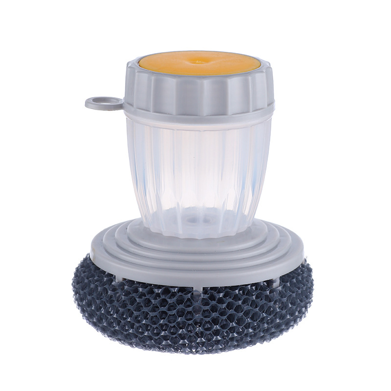 Sisal Wok Brush Liquid Adding Dish Brush Press Dish Brush Oil-Free Plastic Multi-Function Cleaning Ball Cleaning Brush