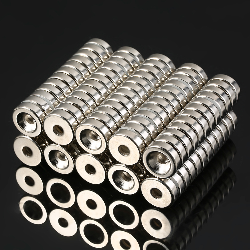 圆形沉孔强力磁铁钕铁硼打孔强磁铁吸铁石环形磁钢稀土钕铁硼磁石