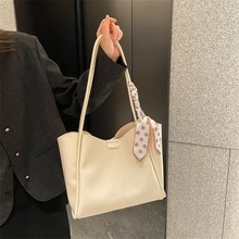 韩版休闲时尚单肩包2022秋季新款纯色质感手拎包大容量气质托特包