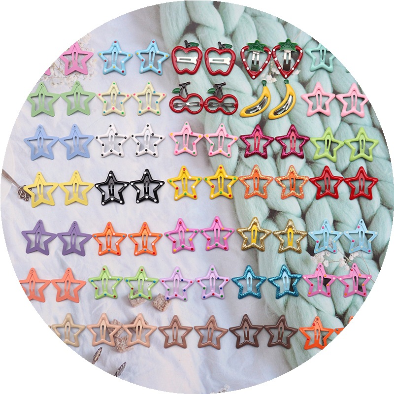 Exclusive for Cross-Border Ins Children's Star Hairpin Girls' Side Bang Clip BB Clip Broken Hair Hairpin Five-Pointed Star Hair Accessories