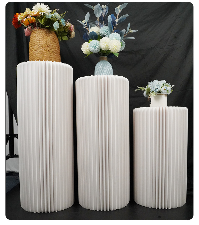 婚礼展示台圆形圆柱展会展台商场橱窗展示架纸柱桌面中岛展台