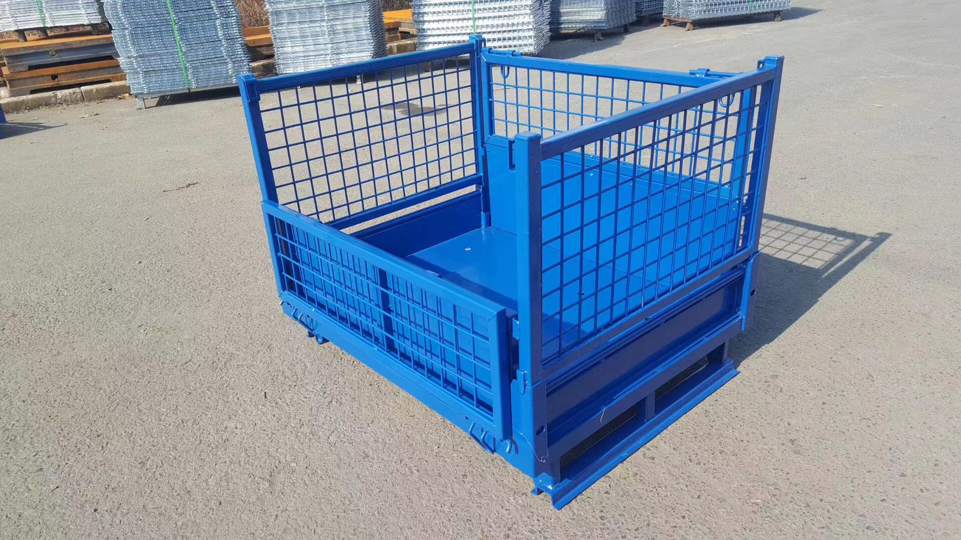 重型金属周转箱铁框 可折叠式可堆高网箱笼仓储笼企业采购