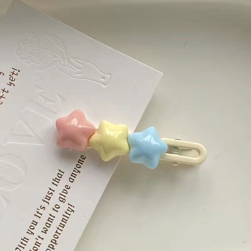 Cute Cream Three Colors XINGX Duckbill Clip Sweet Girly Side Clip Bang Clip Female Oval Hollow Hair Clip Hairpin