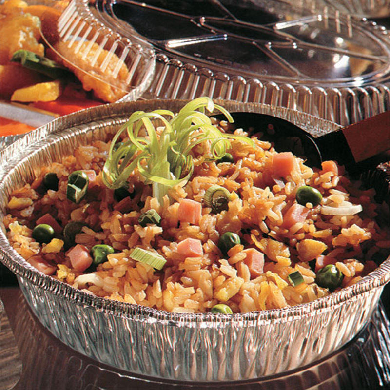 锡纸碗圆形深食品包装盒锡纸盒环保餐盒烘焙烤盘酒店一次性用品