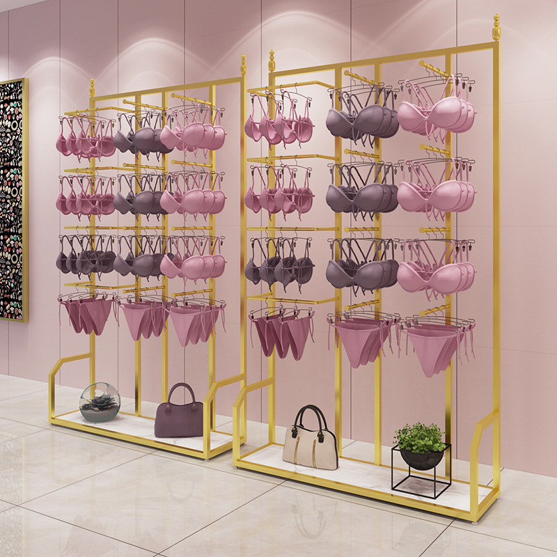 北欧内衣架子落地展示架靠墙文胸内裤挂衣服落地式文胸挂架内衣店