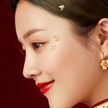 中式古装汉服新娘眼妆脸上贴面饰品化妆贴脸部亮钻珍珠蝴蝶舞台妆