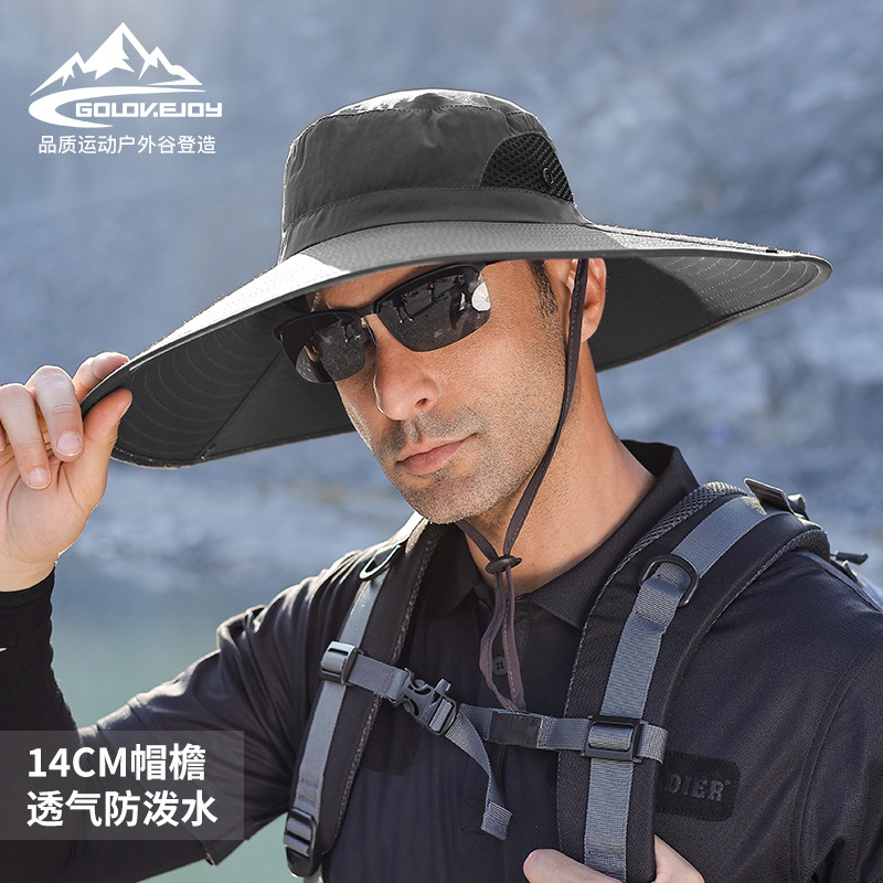 Hat Men Bucket Hat Quick-Drying Sun Hat Outdoor UV-Proof Sun-Proof and Breathable Mountaineering Fishing European and American Xmz78