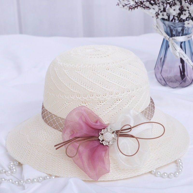 New Summer Women's Outdoor Sunshade Flower Straw Hat Sun Protection Hat Summer Beach Hat Fashion Summer Hat