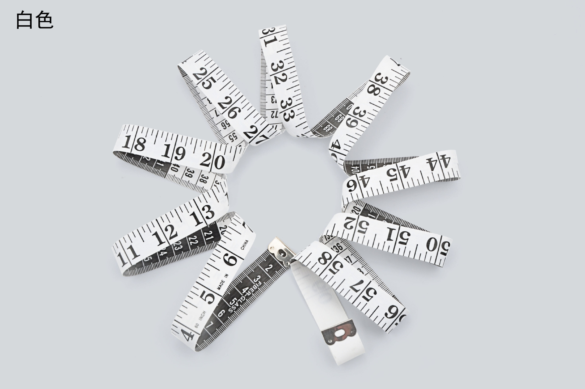 现货五色阴阳版裁缝尺 150cm 60inch彩色皮尺 加宽加厚量衣尺软尺