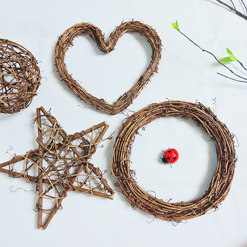 天然藤条编织藤环婚庆藤圈diy幼儿园手工干花环创材料圣诞节装饰