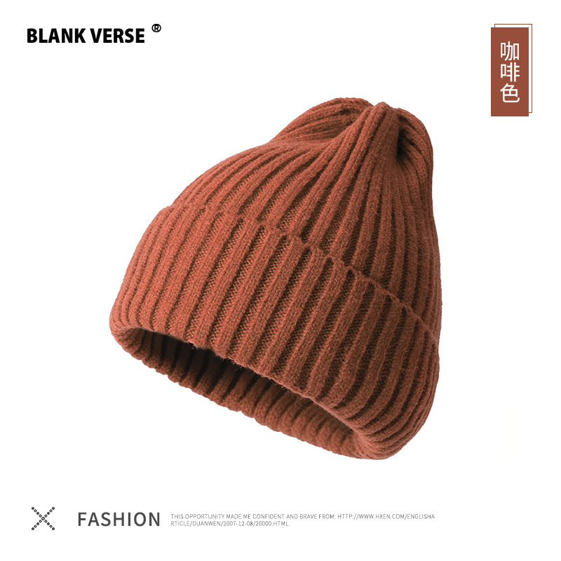 23 New Autumn and Winter Korean Style Candy Color Woolen Knitted Hat Students Warm-Keeping Outdoor Sleeve Cap Couple Beanie Hat Children