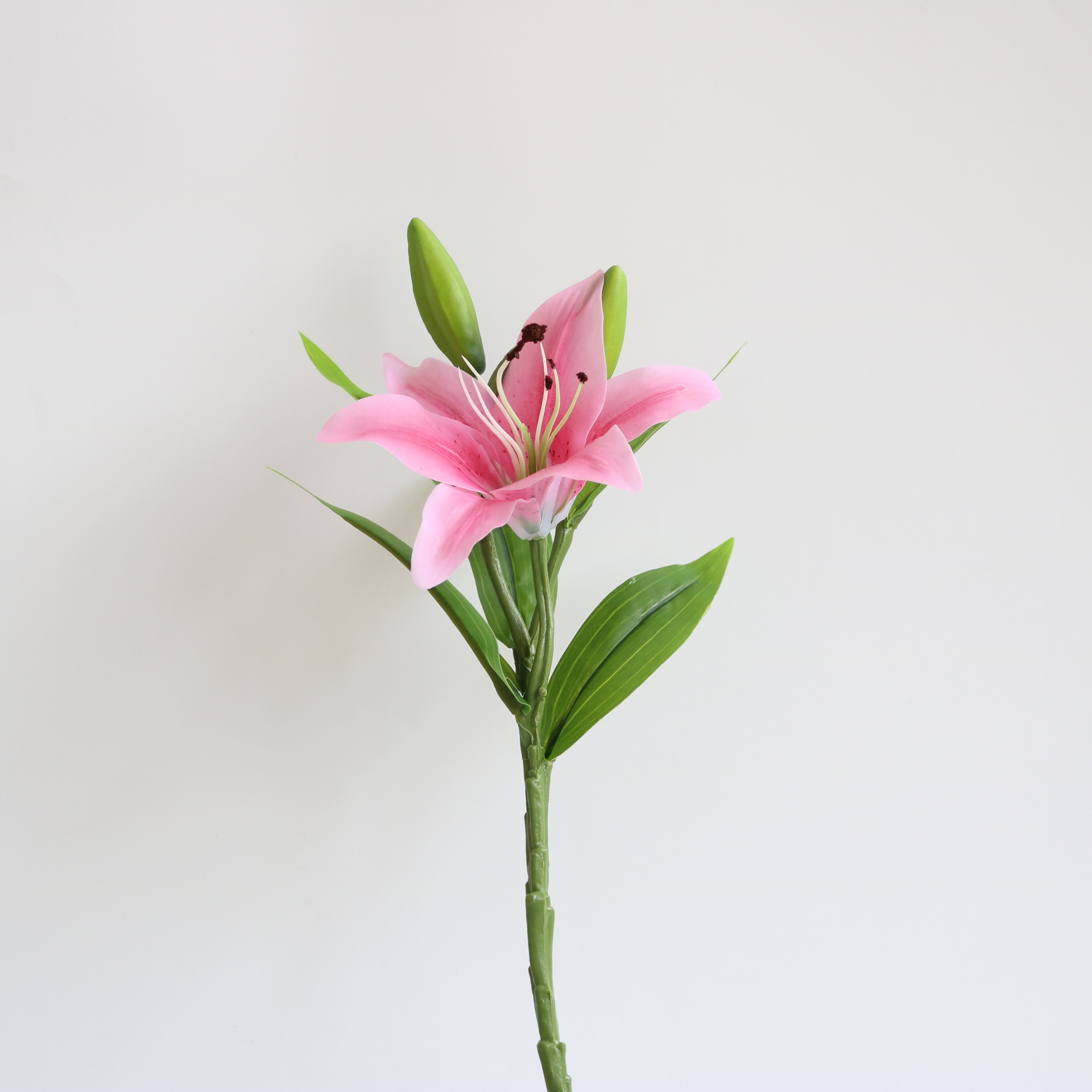 仿真百合花单支胶片手感3头百合婚庆家居摄影装饰假花