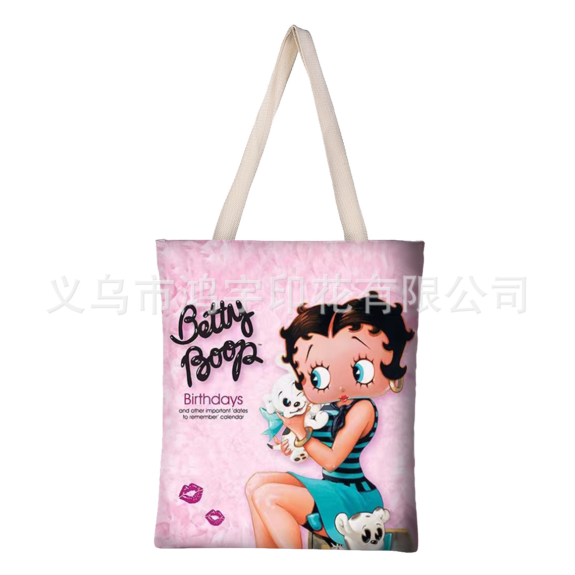 Cartoon Young Girl Multi-Functional Canvas Bag Large Capacity Storage Shoulder Bag Portable Waterproof Handbag Factory Wholesale