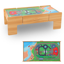 勒酷玩具儿童游戏桌 简易拼装玩具桌 游乐园托马斯小火车轨道桌
