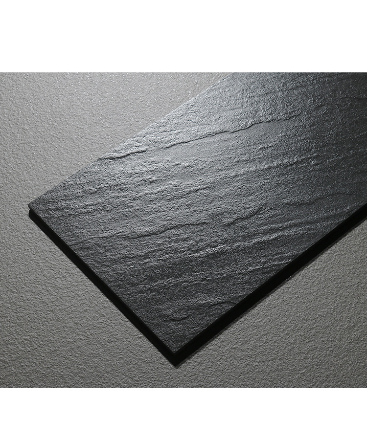 全瓷通体卫生间阳台背景墙板岩砖黑灰白色石纹仿古瓷砖餐厅300600