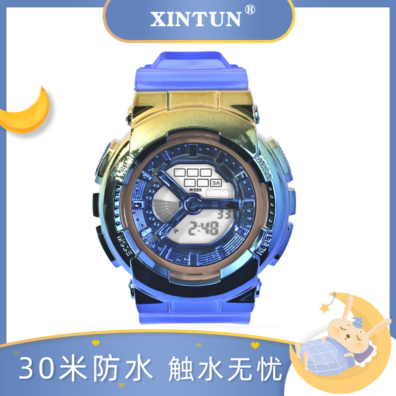 Foreign Trade Fashion Colorful Student Electronic Watch Multi-Functional Casual Waterproof Children's Electronic Watch Couple Watch Generation