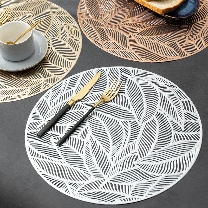 Cross-Border E-Commerce Purchase Pvc Western-Style Placemat Hollow Insulated Dining Table Mat Coaster Decoration Placemat Hotel Restaurant Placemat