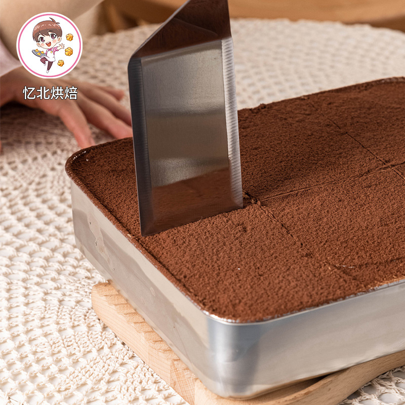 提拉米苏盒子制作容器皿方形不锈钢网红蛋糕大铁盒托盘包装盒烘焙