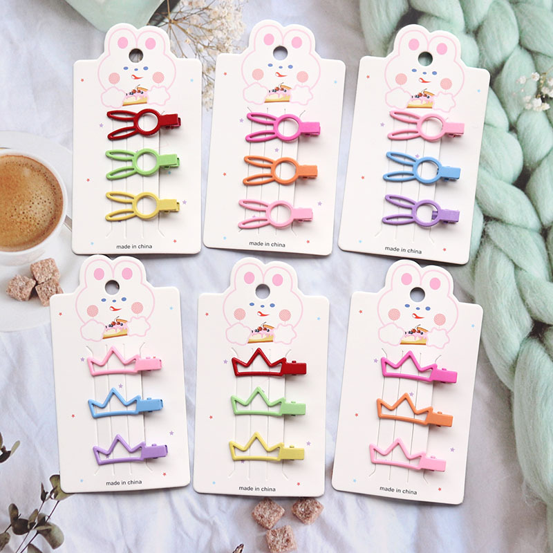 Amazon Children's Barrettes Paint Duckbill Clip Sweet Girl Side Clip Paint Hairpin Hairpin Headwear Set