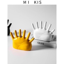 丹麦miki中古树脂摆件六手指首饰架小众奇趣装饰道具戒指饰品陈列