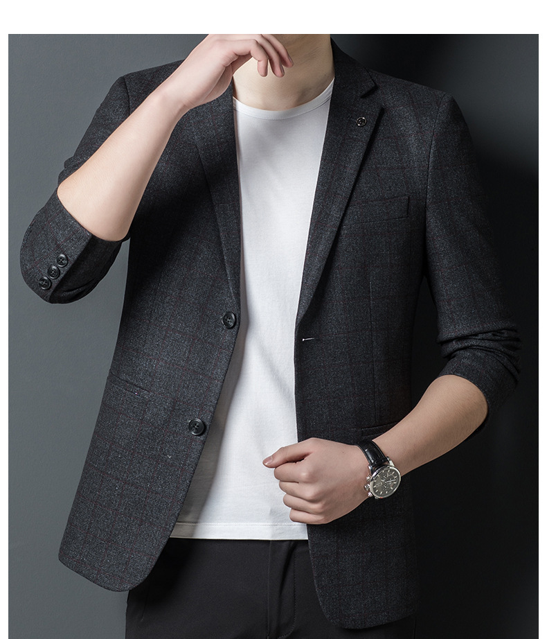 太子龙休闲单西男春秋季韩版潮流便西中年男士单件小西装外套上衣