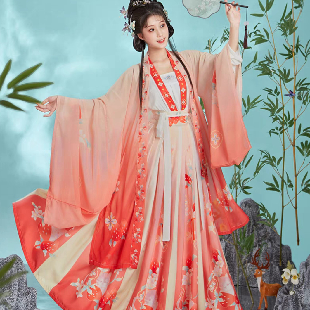 齐腰襦裙 大袖古装中国风 春夏汉服表演服