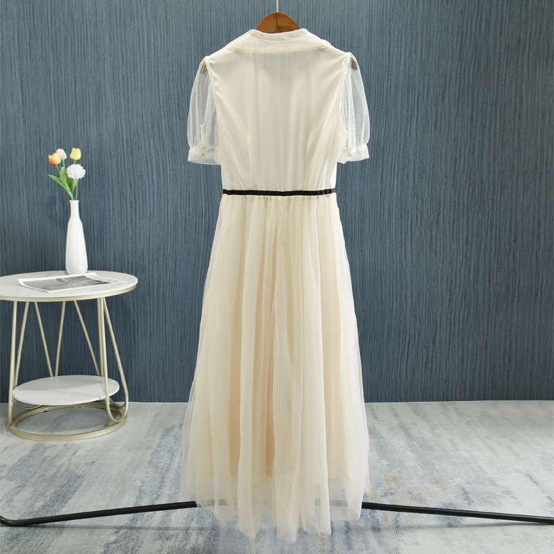 6小香风网纱连衣裙夏新小个子气质减龄裙子时尚性感南油洋气女批