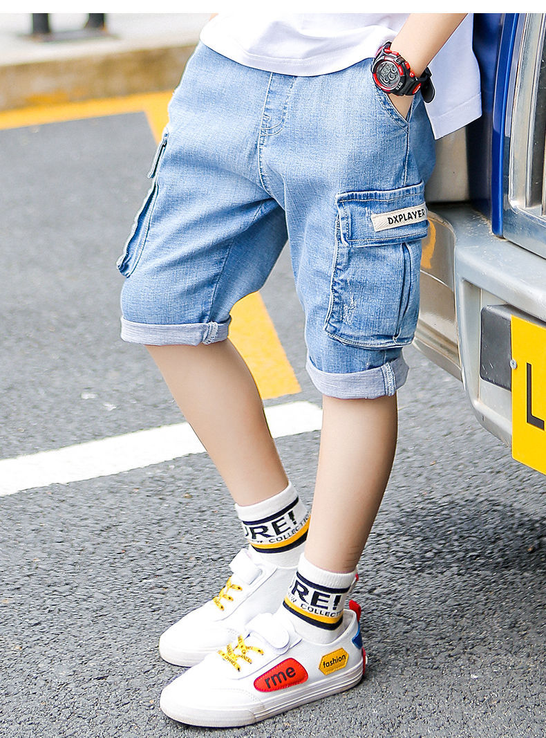 男童短裤儿童中裤牛仔七分裤薄中大童2020夏季童装小男孩弹力马裤