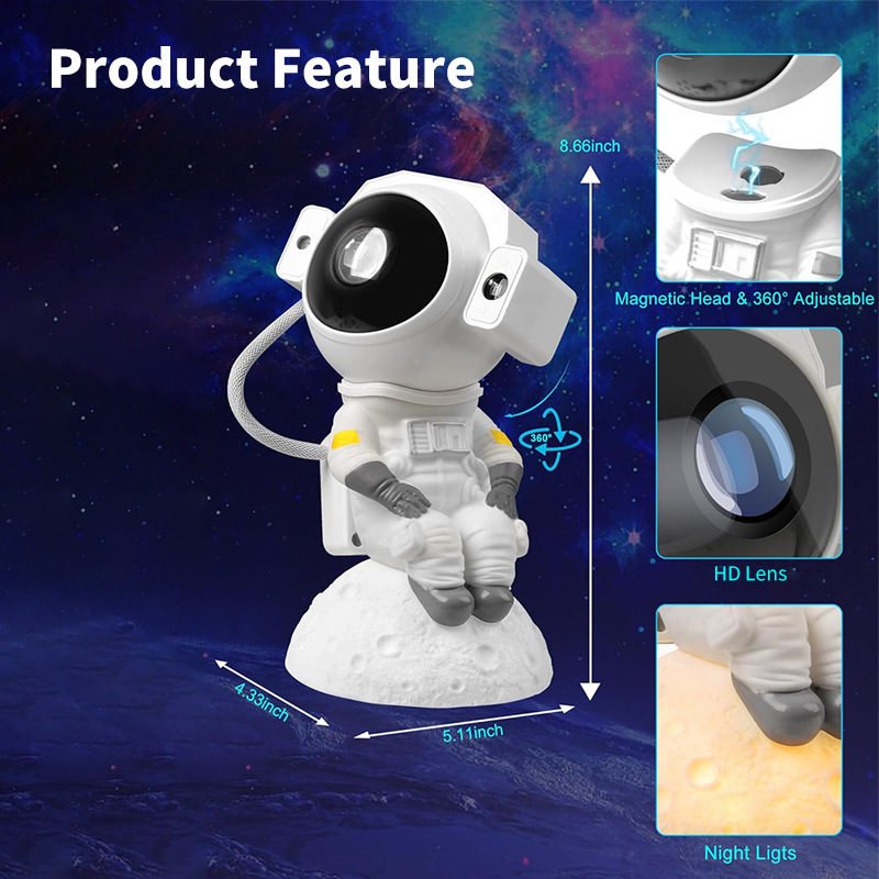 Astronaut on the Moon Starry Sky Projection Lamp Creative Universe Small Night Lamp Starry Sky Water Pattern Laser Starlight Projector