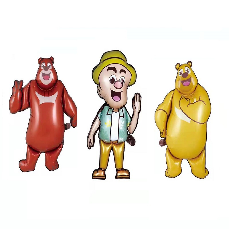 熊出没卡通造型铝膜气球光头强熊大卡通气球熊二铝膜气球批发