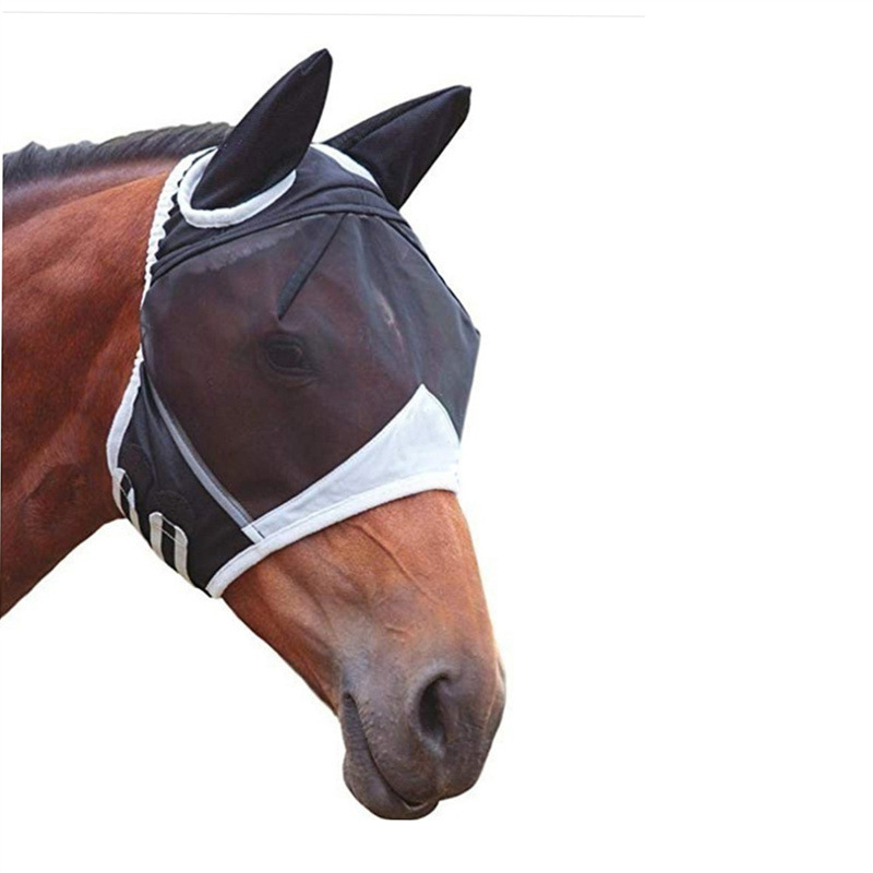 Cross-Border Equestrian Supplies Horse Mask Hatchet Face Anti-Mosquito Net Anti-Mosquito Anti-Insect Anti-Fly Elastic Horse Mask