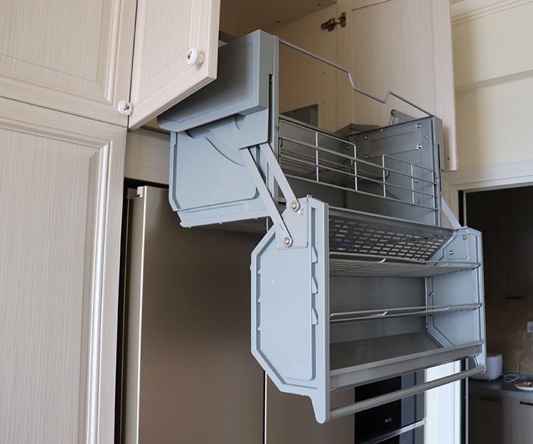vase双体收纳得冰箱顶柜升降拉篮大容量升降柜厨房橱柜联动升降机