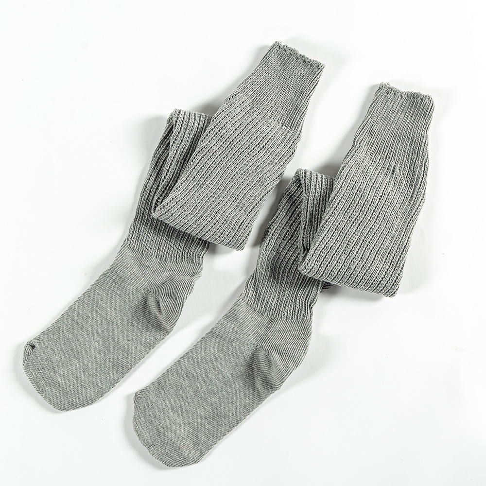 eciexi正统日式灰色大象袜 女秋冬粗针加厚小众中筒泡泡堆堆袜