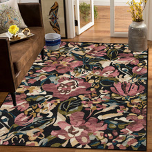 美式花卉民族风客厅地毯客厅沙发满铺耐脏地垫酒店卧室防滑床边毯