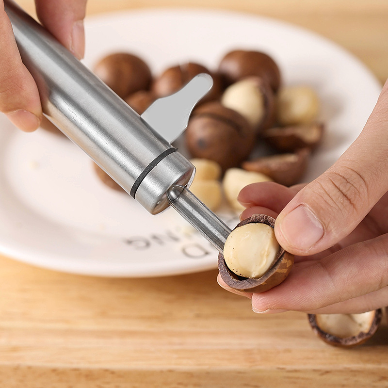 不锈钢夏威夷果开壳器核桃榛子剥壳家用碧根果去壳核桃坚果开口器