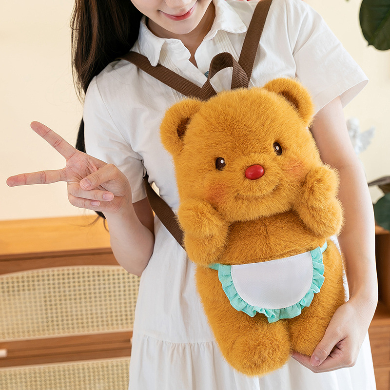 黄油泰国小熊背包礼物布娃娃卡通生日礼物公仔毛绒儿童可爱-阿里巴巴