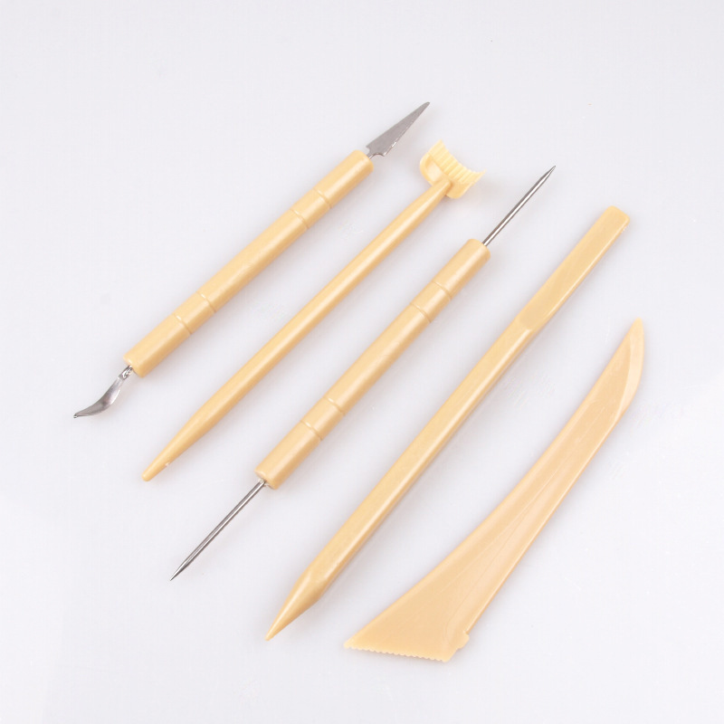 5支塑料带针泥塑刀 陶泥软陶工具3d彩泥雕塑diy造型工具厂家