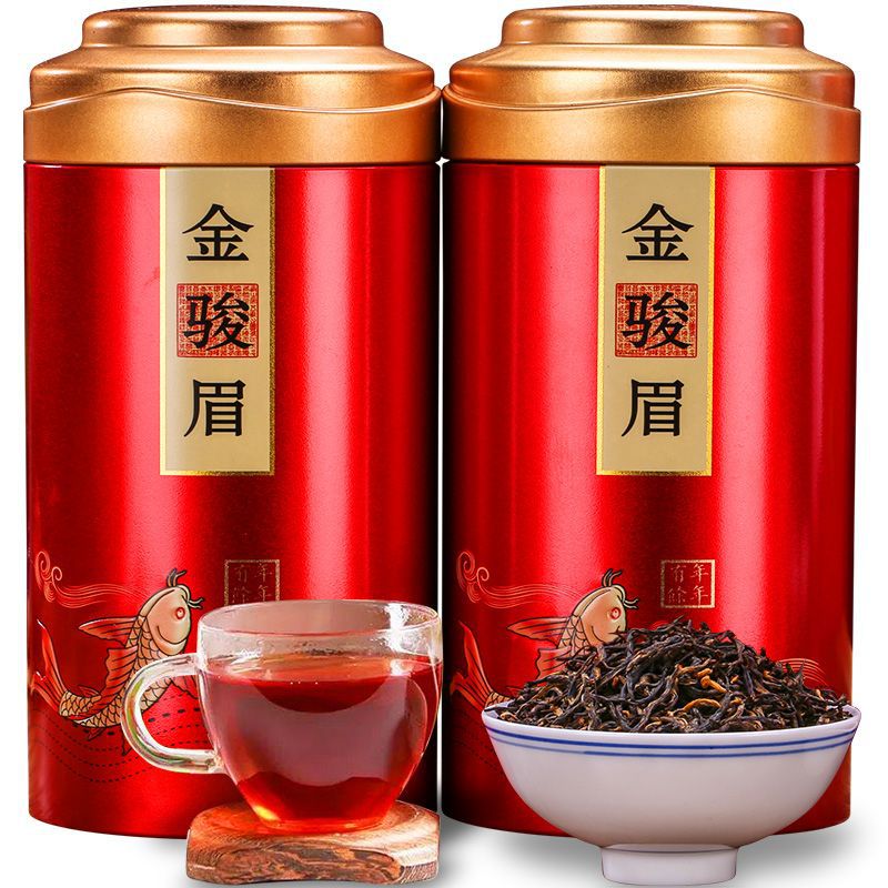 红茶养胃金骏眉茶叶2023正宗桐木关武夷山蜜香红茶罐装礼盒装500g