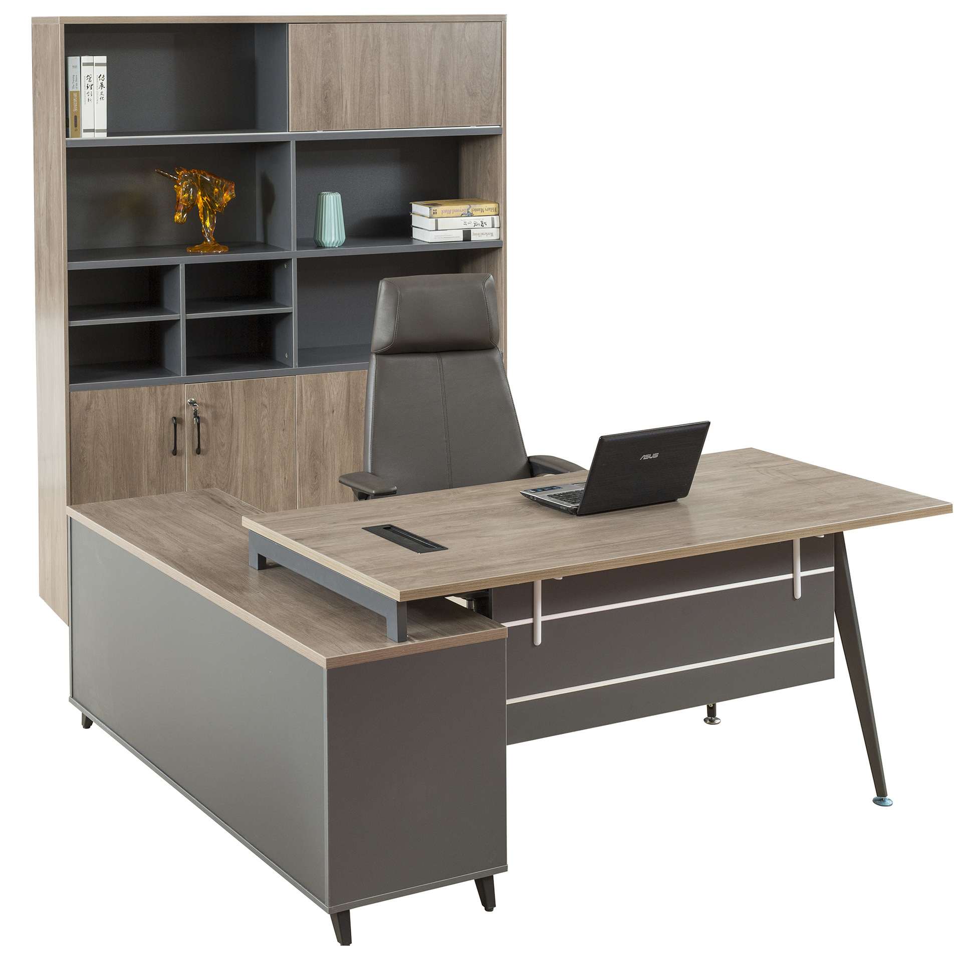 现代办公老板桌子商用 简约时尚总裁经理主管桌椅组合办公室家具