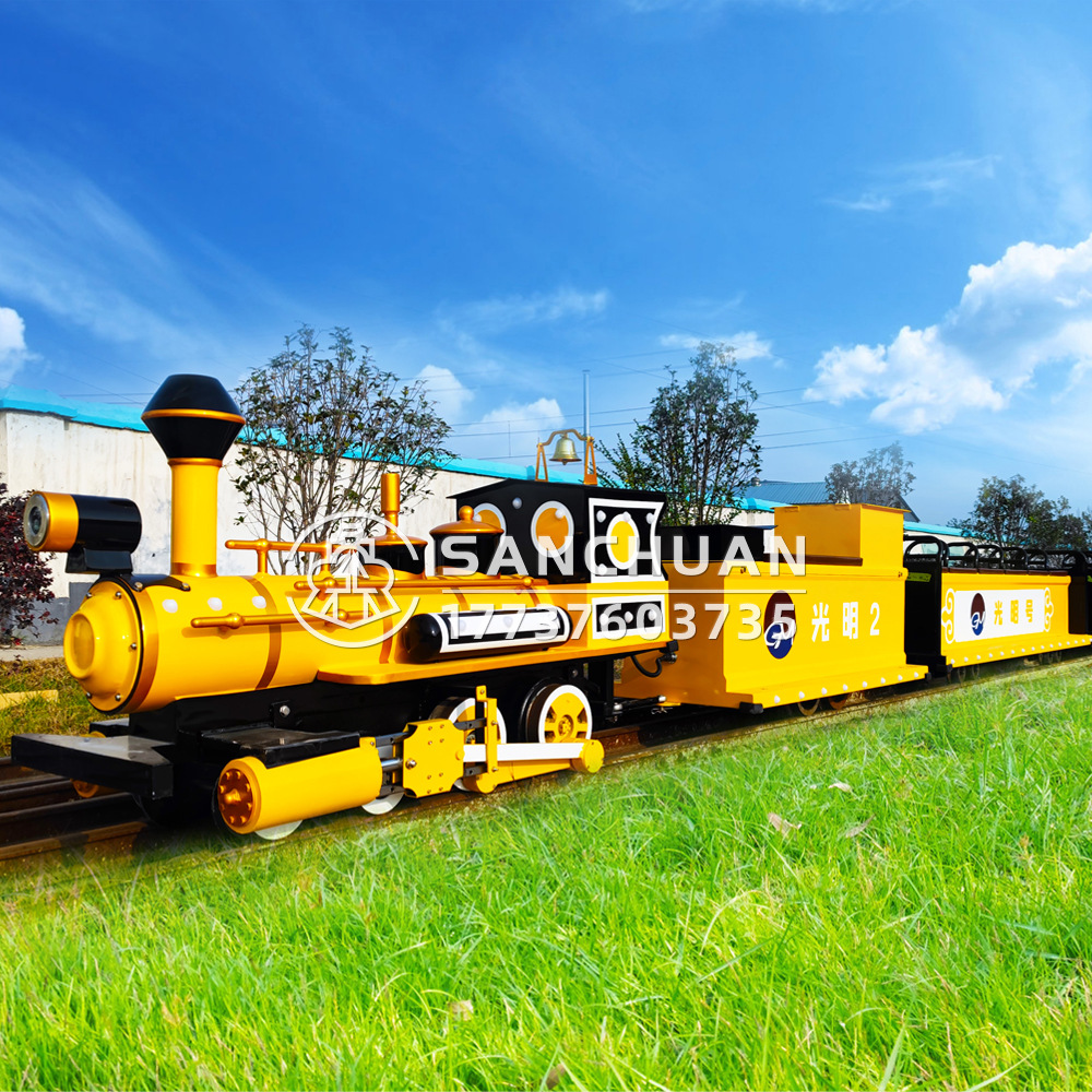 景区观光有轨小火车可坐人亲子儿童游乐设备花海电动户外轨道火车