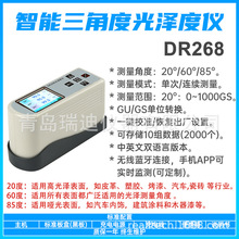 DR268 智能三角度光泽度仪20/60/85°便携式光泽度测定仪0~1000GS