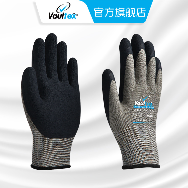 vaultex labor protection gloves 13-pin pu wrinkle flat hanging non-slip solid anti-dirty wear-resistant wholesale support customization