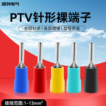 PTV插针型预绝缘冷压接线端子PTN针形裸端子1/2/5.5-10/12铜鼻